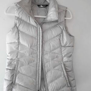 Silver North Face Puffer Vest